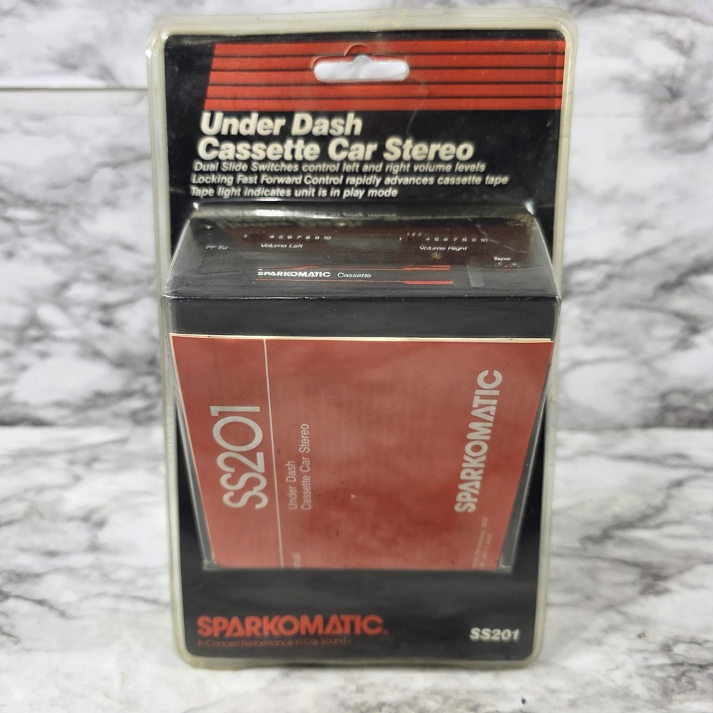 VINTAGE Sparkomatic SS201 Underdash Car Radio Cassette Player Stereo NEW SEALED